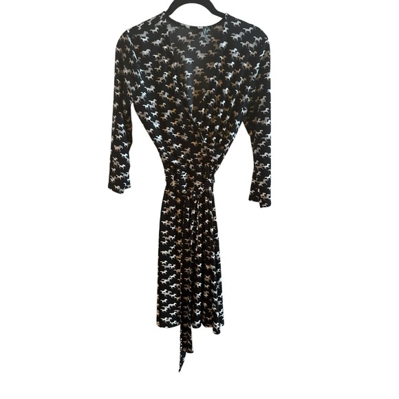Chase And Wonder Dresses & Skirts - Chase And Wonder Horse Theme Faux Wrap Dress Black White *No Size Tag Smaller
